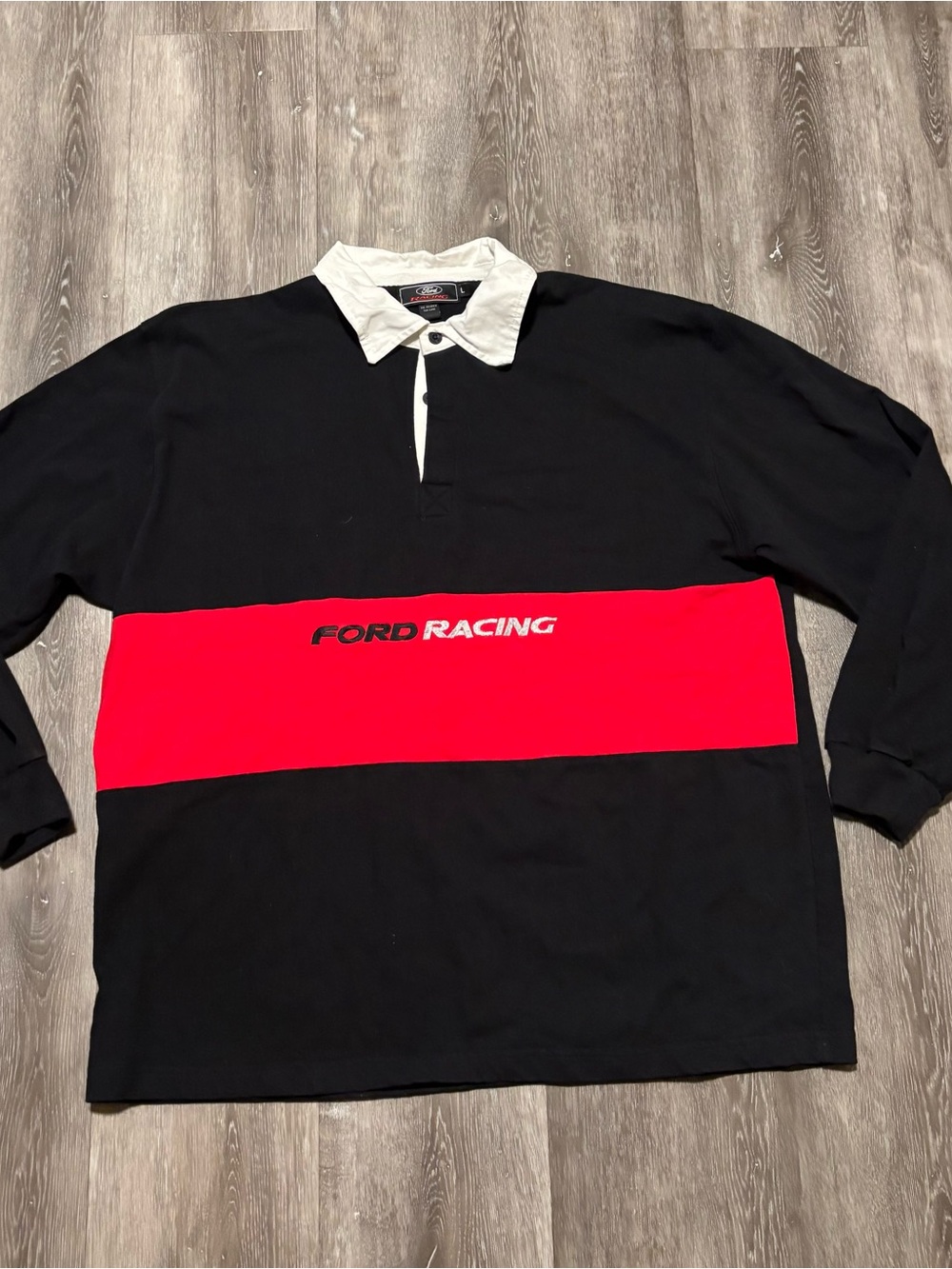 Vintage Ford Racing Polo Shirt Sports Size Large Team Nascar